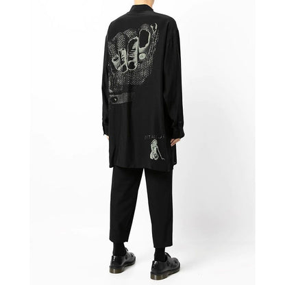 Yohji Yamamoto 21SS Meditative Girl Print Dark Style Shirt Unisex